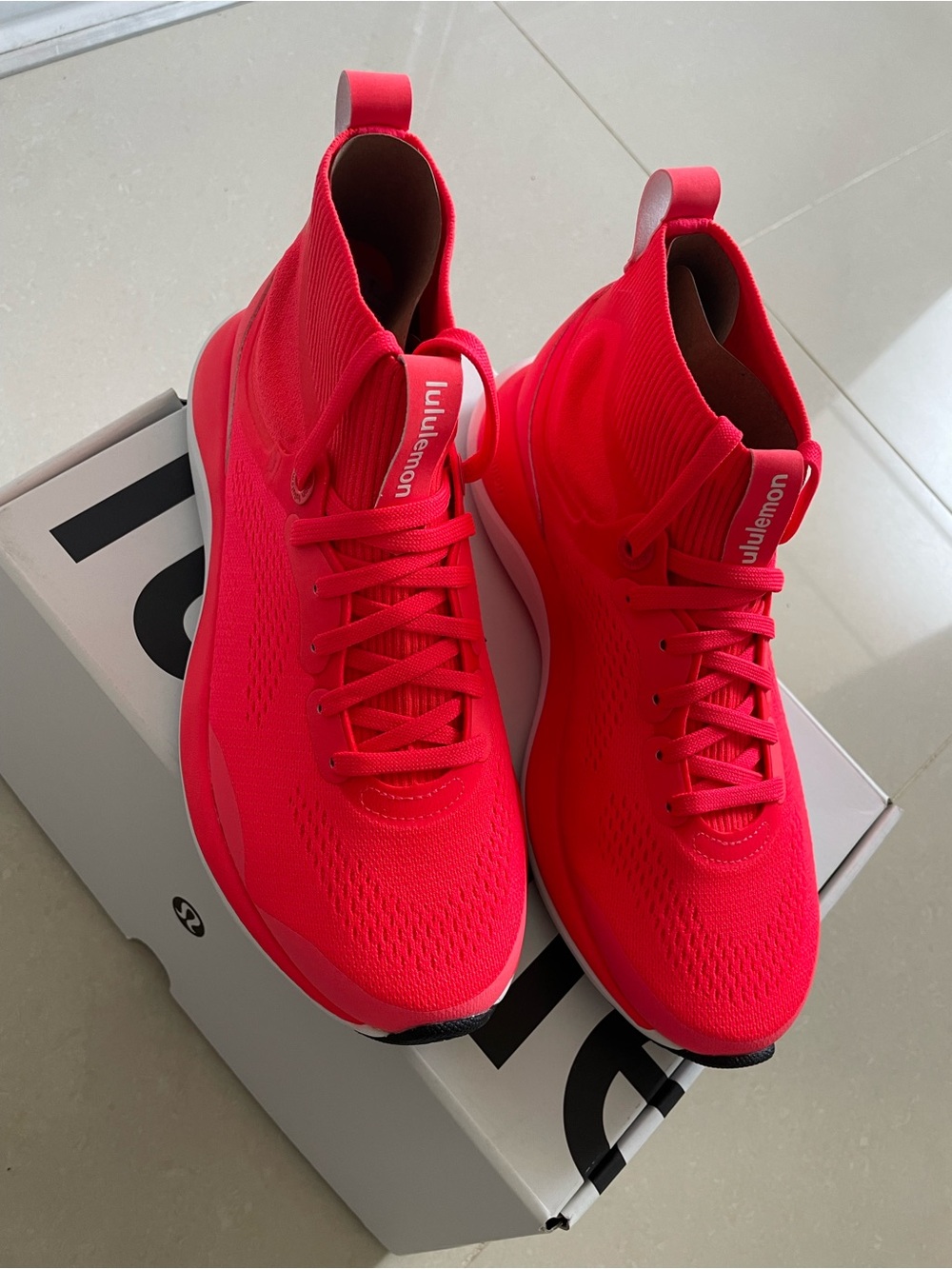 lululemon athletica Women's High-Top Knit Sneakers - Bright Red